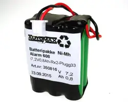 Alarm 608 (7,2V 0,8Ah-R X2 Plugg 33