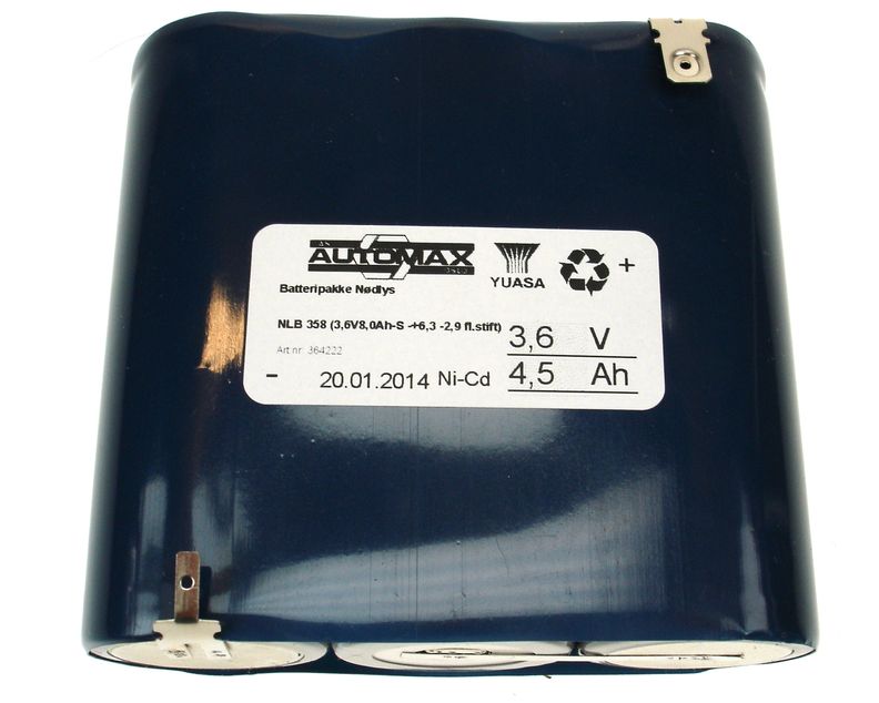 NLB 358 (3,6V-8,0Ah-R-+6,3 -2,9 fl.stift)