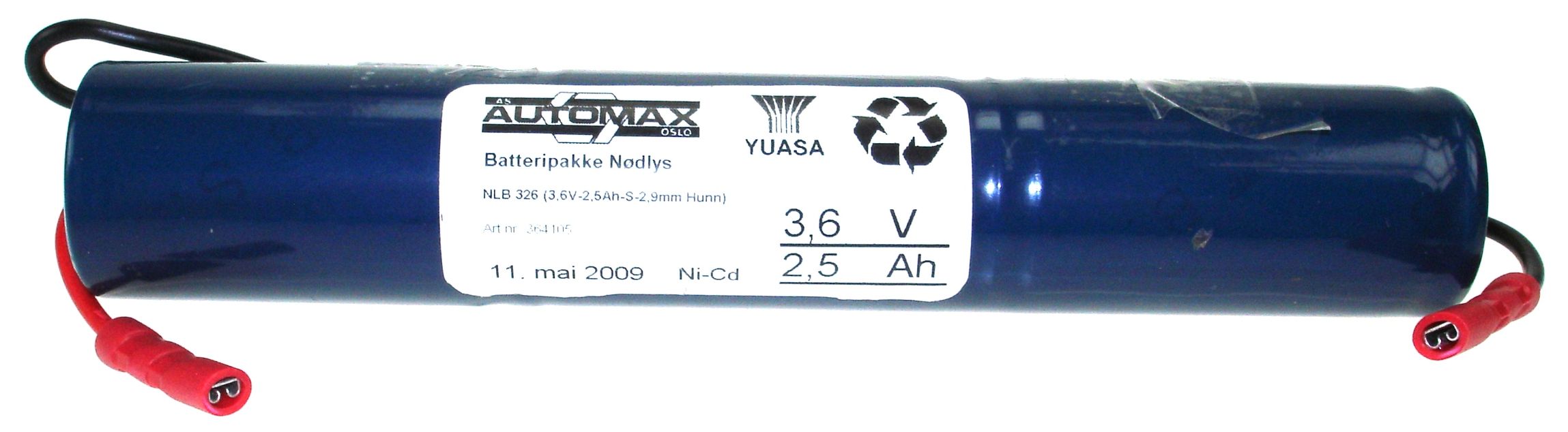 NLB 326 (3,6V-2,5Ah-S-2,9mm Hunn)