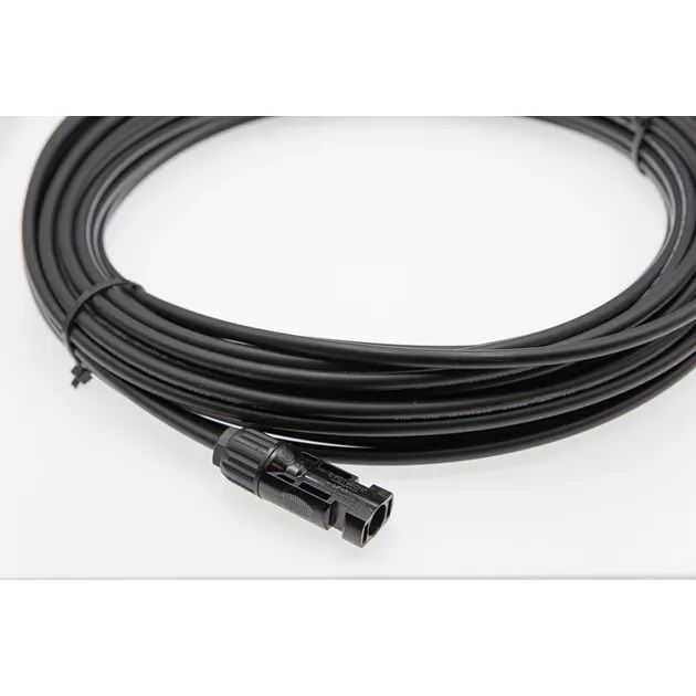 Solarkabel sort 4 mm² 20 m med MC4 plugger