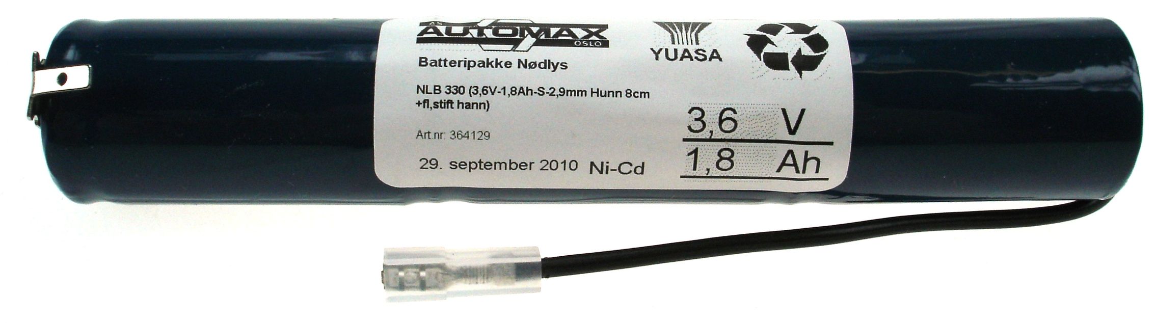 NLB 330 (3,6V-1,8Ah-S-fl.stift han-hun 2,9mm)
